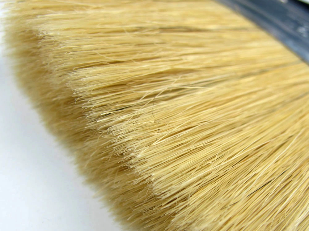 Tin plated natural bristle varnished wooden handle paint brushes